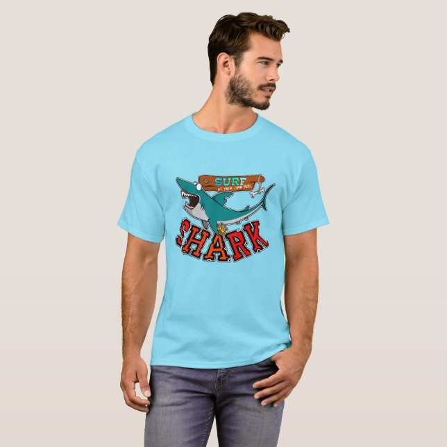 Camiseta Surf avec requin (Frente Completa)