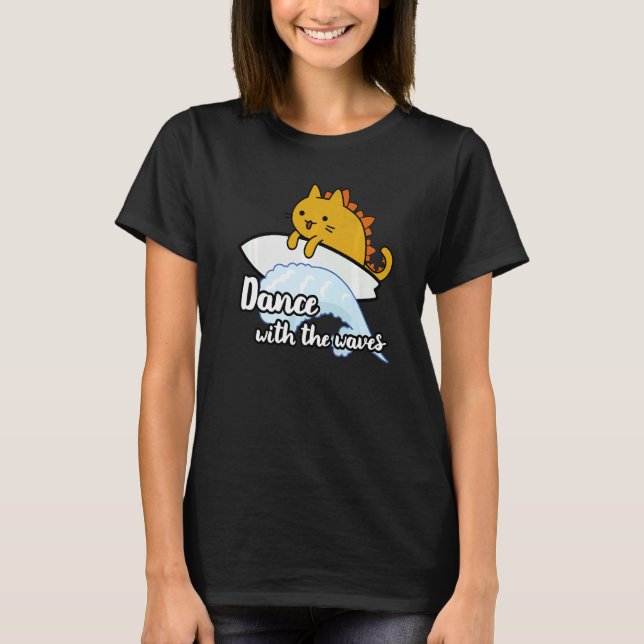 Camiseta Surf catzilla surfer Dança com as ondas (Frente)