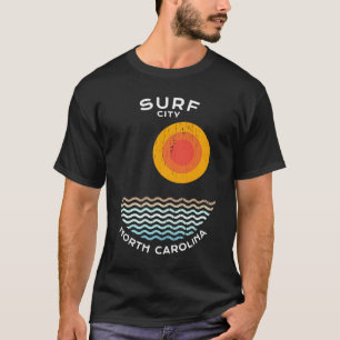 Camiseta Surf City NC Summertime Vacationout Squiggly Waves
