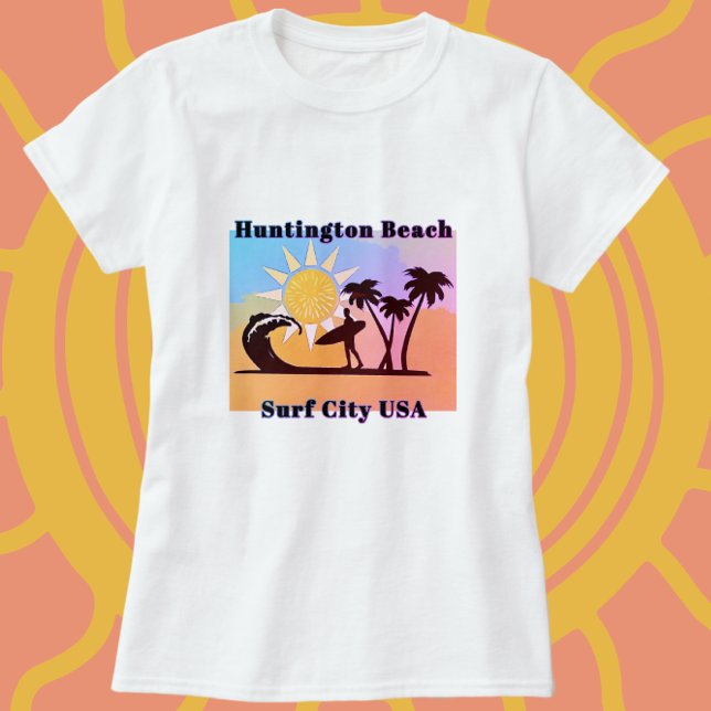 Camiseta Surf City USA Huntington Beach CA Ocean Waves (Criador carregado)