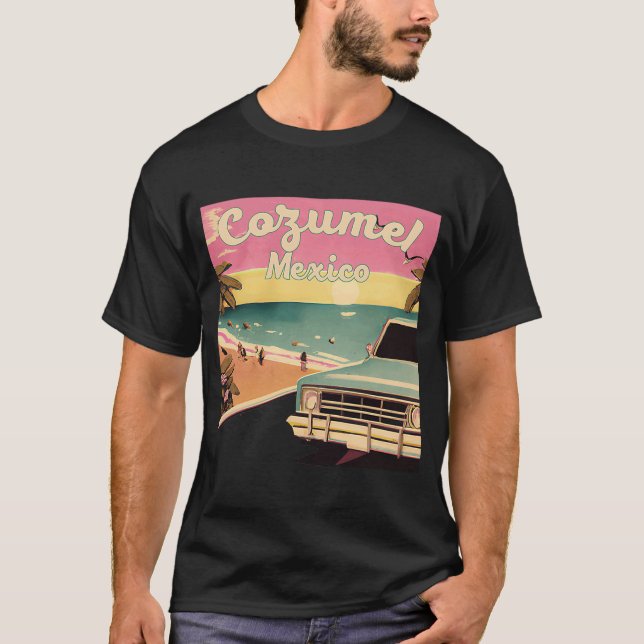 Camiseta Surf Cozumel Retro Beach Vacing Graphics Cozumel (Frente)