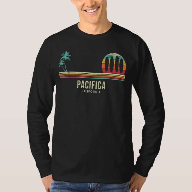 Camiseta Surf da Califórnia Pacifica - Conselho de Surfe de (Frente)