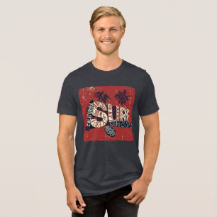Camiseta Surf da Califórnia - Retro Tri-Blend Tee