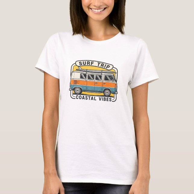 Camiseta Surf das Víbias Costeiras Trip Van (Frente)