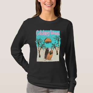 Camiseta Surf de colheita de ondas surfar na praia