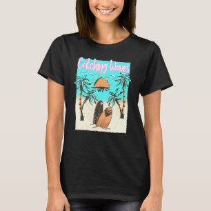 Camiseta Surf de colheita de ondas surfar na praia