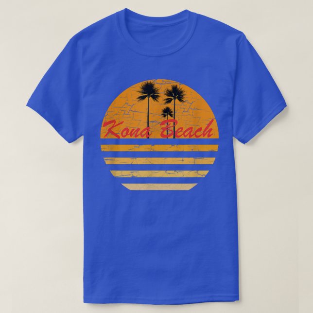 Camiseta Surf de Devolução de Kona Beach Hawaii Retro70s (Frente do Design)