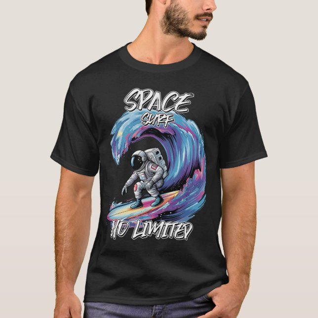 Camiseta Surf de espaço sem limites Design (Frente)
