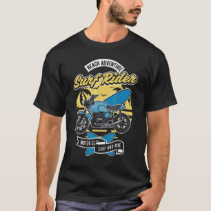 Camiseta Surf De Motocicleta Da Beach Adventure E Desloque-