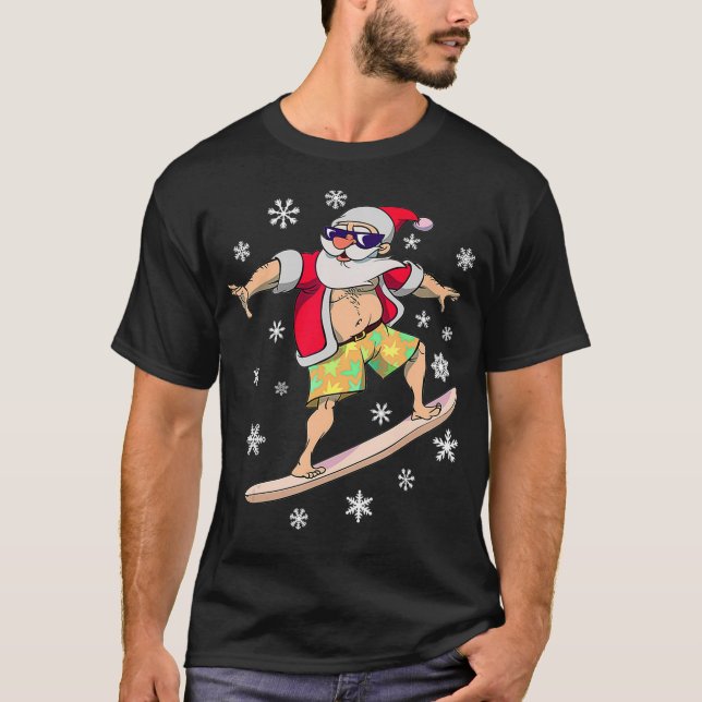 Camiseta Surf de Natal no Havaí Papais noeis do Havaí Surfi (Frente)