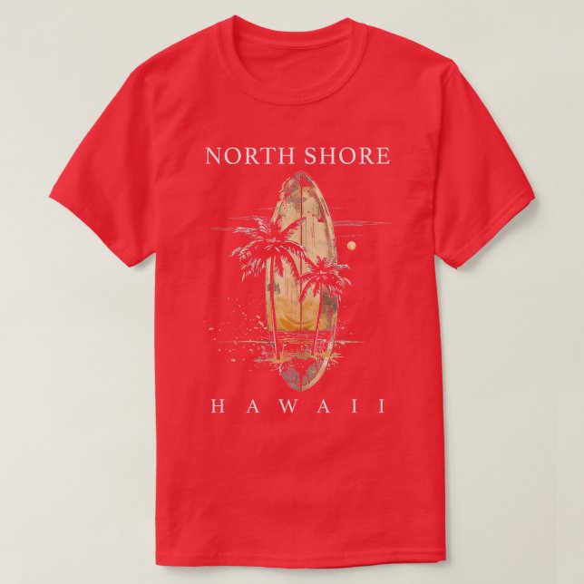 Camiseta Surf de North Shore Hawaii Oahu Haleiwa surfando (Frente do Design)