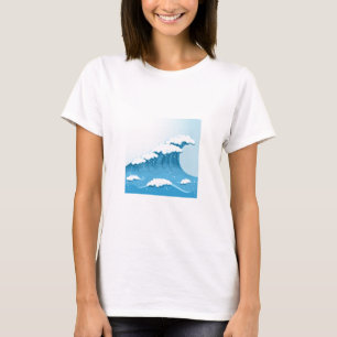 Camiseta Surf de onda azul e oceano