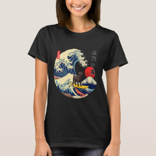 Camiseta Surf de Onda Black Labrador Japonês Kanagawa - Lea
