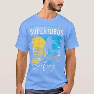 Camiseta Surf De Paraíso Para Surfistas Em Supertubos Retro
