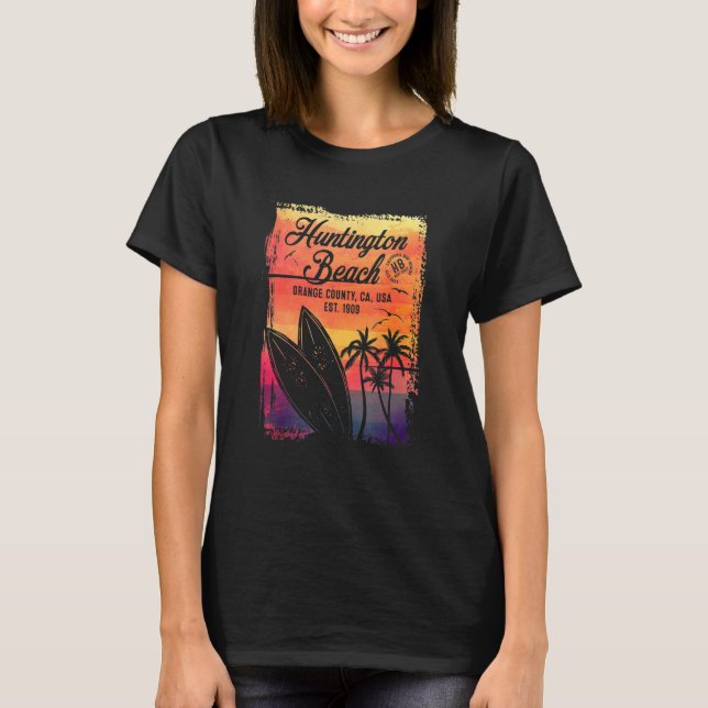 Camiseta Surf de praia em Huntington,  da Califórnia Surf V (Frente)