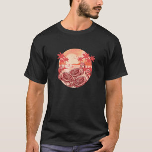 Camiseta Surf de praia Flamingo, rosa, do mergulhador legal