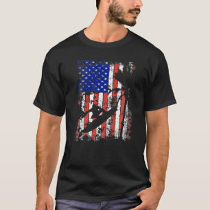 Camiseta Surf de surfe Fan Usa Sinalizador Americano Surfe