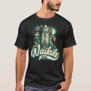 Camiseta Surf de Waikiki Beach Polynesiano Hawaii