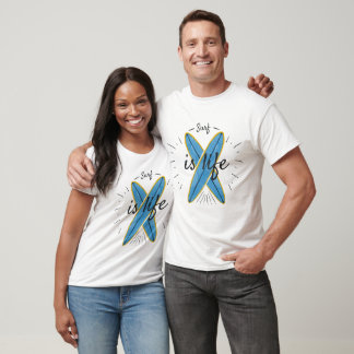 Camiseta Surf é a vida - surpresas cruzadas ondas oceânicas