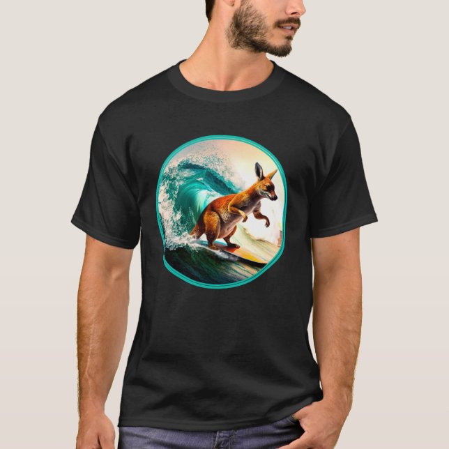 Camiseta Surf Embarcando Kangaroo Austrália Surfistas Anima (Frente)