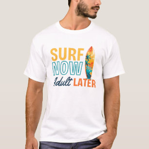 Camiseta Surf Engraçado Dizendo Praia Oceano de Vida Onda d