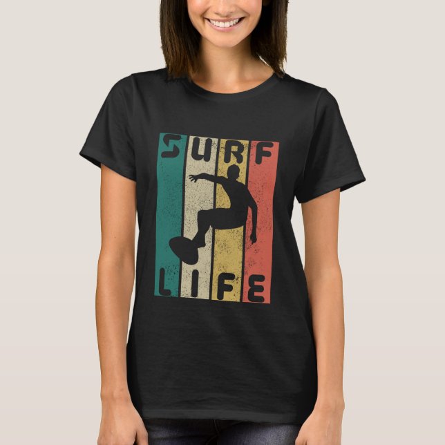 Camiseta surf life vintage surfando  (Frente)