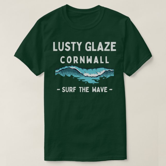 Camiseta Surf Lusty Glaze Cornwall Surf a onda (Frente do Design)