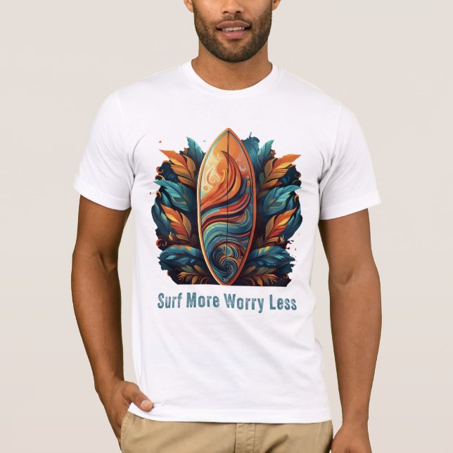 Camiseta Surf Mais Preocupado Menos (Frente)