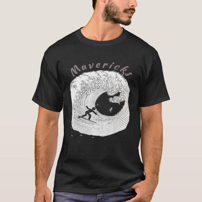 Camiseta Surf Mavericks California Big Wave Surfing (Frente)
