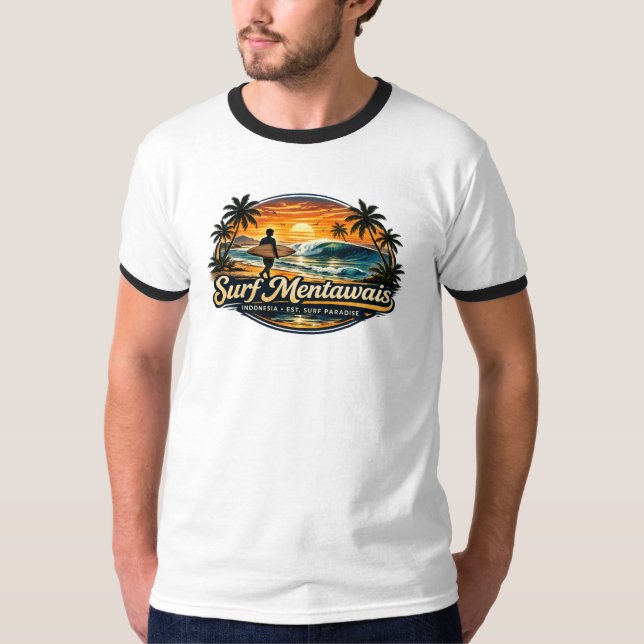 Camiseta Surf Mentawais - Vintage Design (Frente)