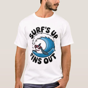 Camiseta Surf para cima, multas para fora - Design de surfe