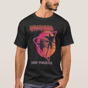 Camiseta Surf Paraíso Zanzibar Retro Beach Palm tree Vacat
