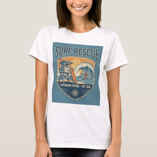 Camiseta Surf Rescue Lifeguard Patrol Est 1950 (Frente)