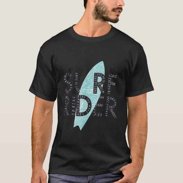 Camiseta Surf Rider Typografia surfboard ummer Cotação Surf (Frente)