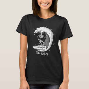 Camiseta Surf Skeleton Wave Vintage Surfing Surfing Retro h