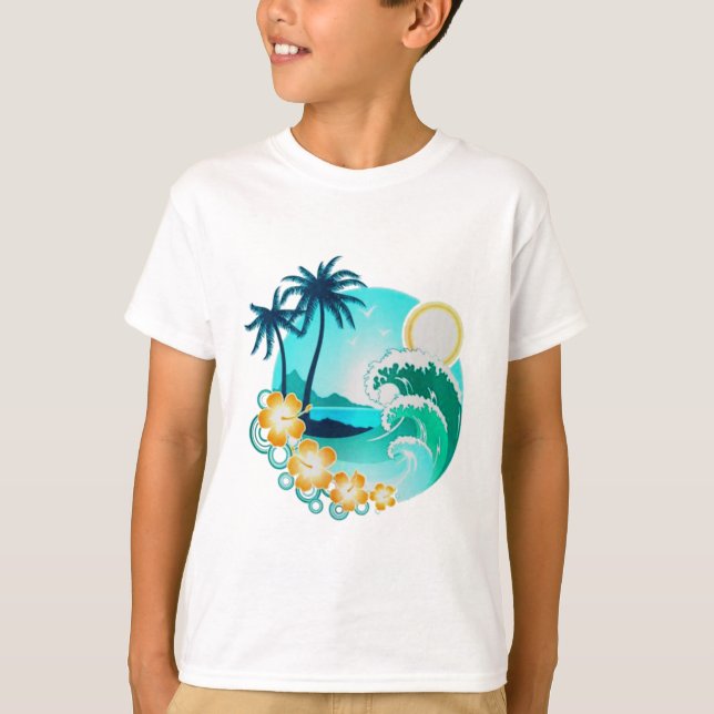 Camiseta Surf TROPICAL HAWAIIAN (Frente)