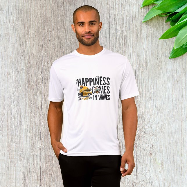 Camiseta Surf Van Beach Quote Happiness Comes in Waves (Criador carregado)