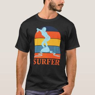 Camiseta Surf Vintage Para Rapazes Que Surfam E Surfboard 1