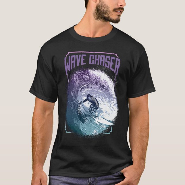 Camiseta Surf Wave Chaser em ação (Frente)