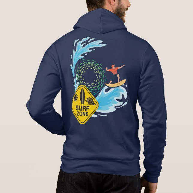 Camiseta Surf Zone Waves Que Andam Em T Shirt Hoodie (Verso)