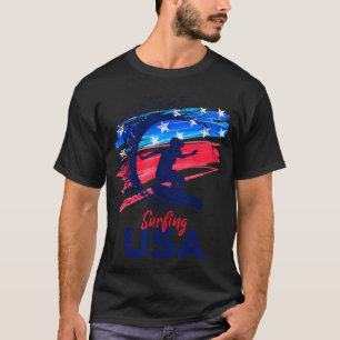 Camiseta Surfando EUA Apoie a Equipe EUA