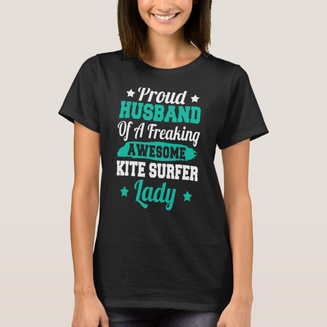 Camiseta surfando Kitesurfing Kiteboard Kite Surfer Husba (Frente)