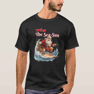 Camiseta Surfando Papai Noel Este É O Prêmio do Sol do Mar