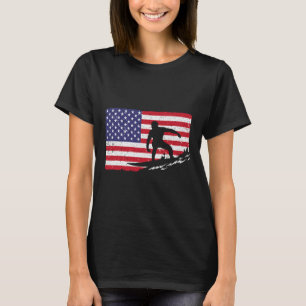 Camiseta Surfando Para Homens Mulheres 4 De Julho Bandeira 