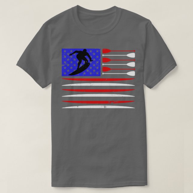 Camiseta Surfão de Navegação com Bandeira dos EUA (Frente do Design)