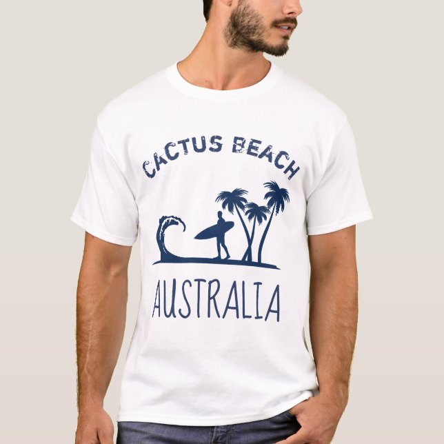 Camiseta Surfar de Austrália da praia do cacto (Frente)