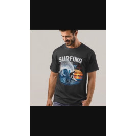 Camiseta Surfar É Minha Terapia Oceano Surfista Batimento C