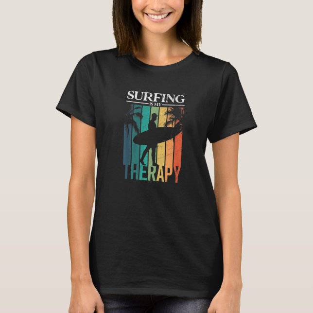 Camiseta Surfar É Minha Terapia Surfista Surfboard (Frente)