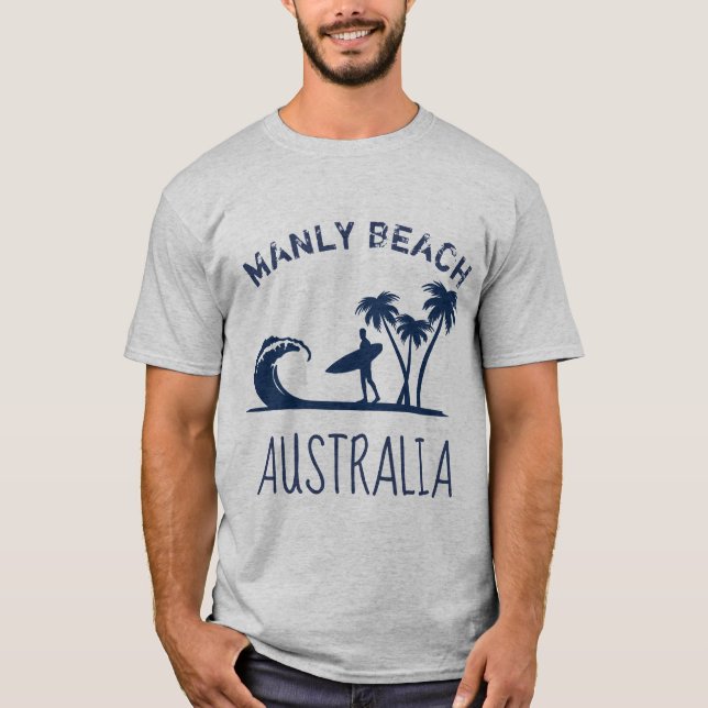 Camiseta Surfar viril de Austrália da praia (Frente)