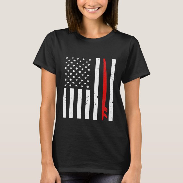 Camiseta Surfboard de Bandeira Americana (Frente)